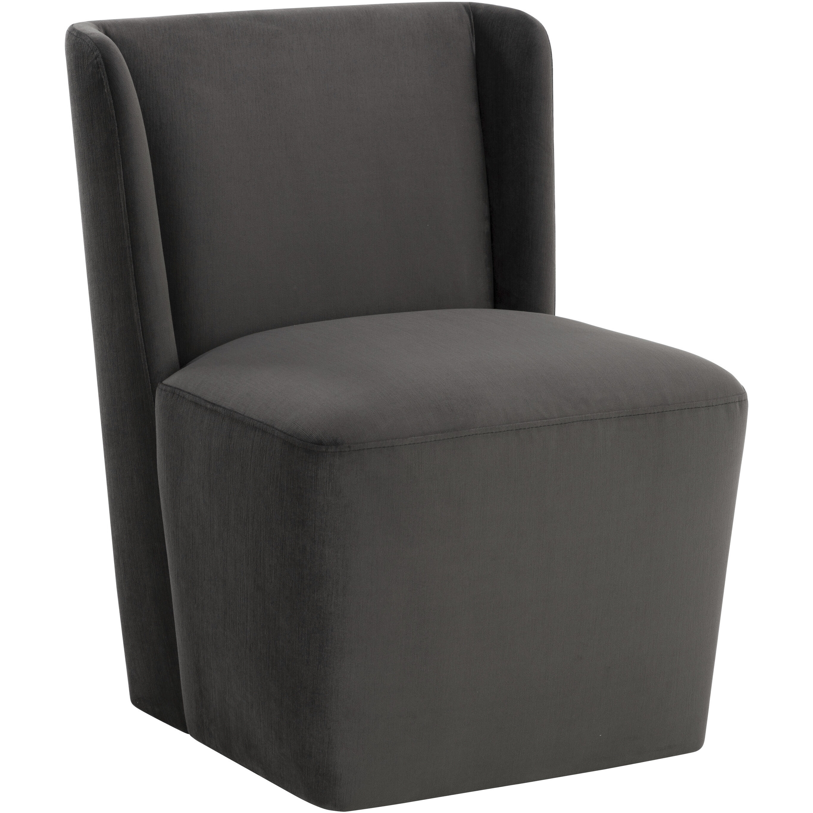 Amita Piccolo Pebble Wheeled Dining Chair, Wheeled